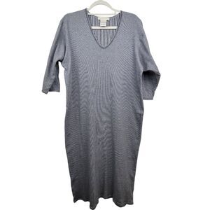 Donna Karan Intimates Striped V-Neck Sleep Dress  With Small Holes